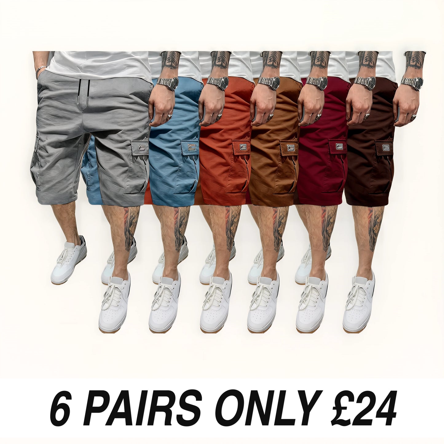 Slanted Pocket Shorts - 6 Colours Set B