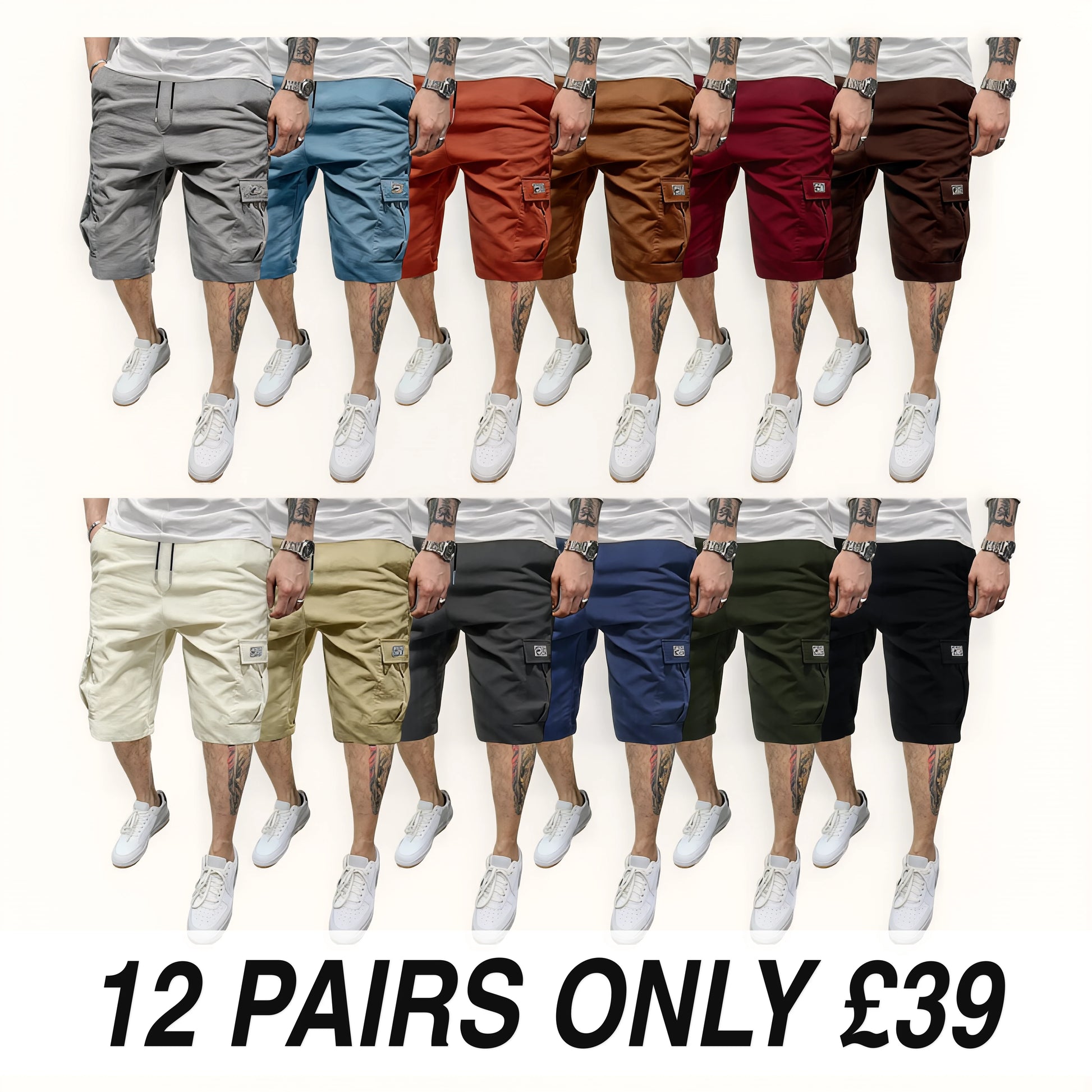 Slanted Pocket Shorts - 12 Colours Complete Set