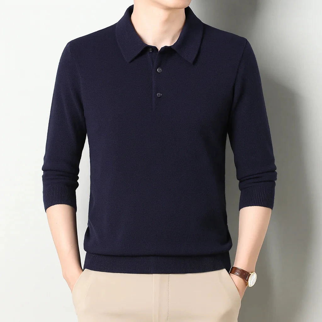 Cambridge Knit Polo Sweater – Timeless Warmth and Refined Comfort