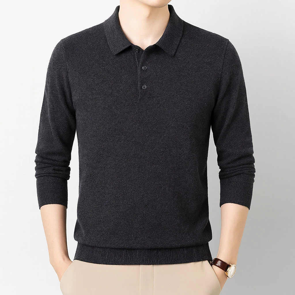 Cambridge Knit Polo Sweater – Timeless Warmth and Refined Comfort