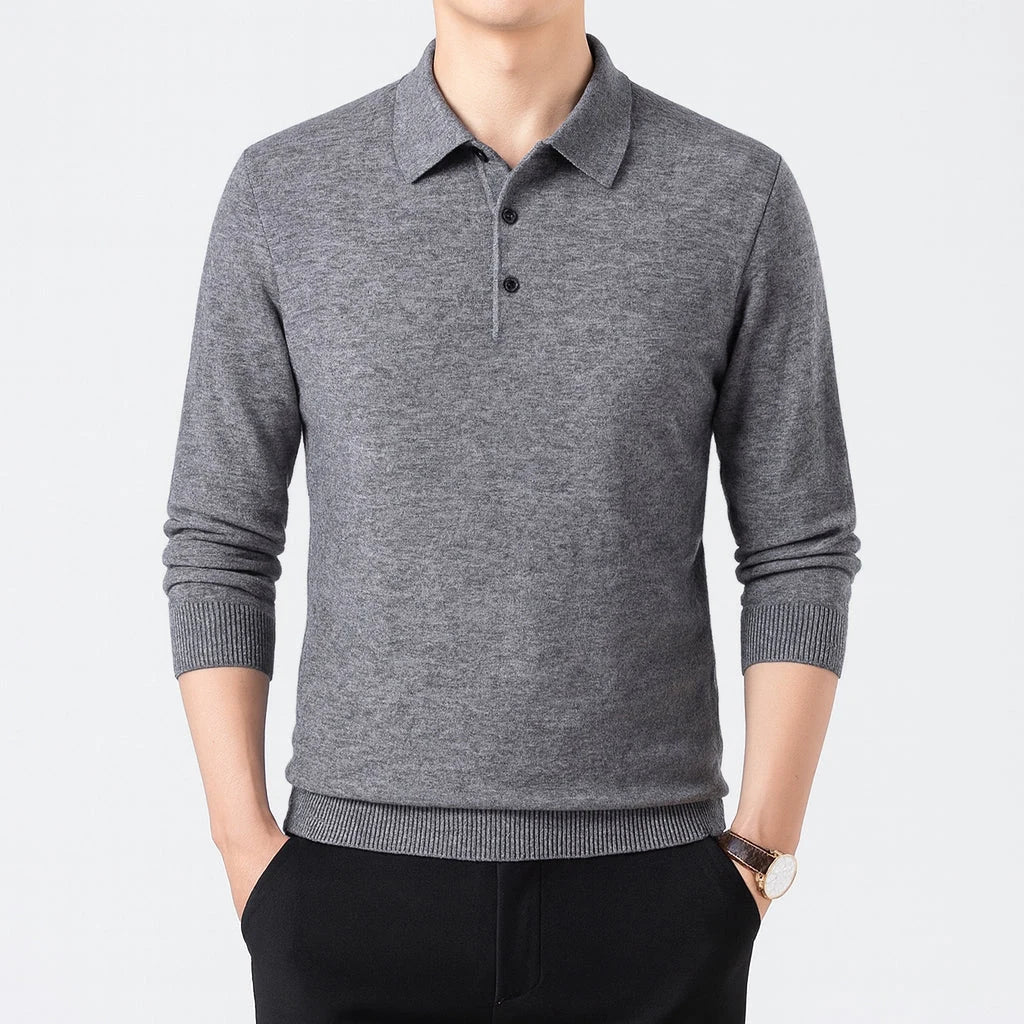 Cambridge Knit Polo Sweater – Timeless Warmth and Refined Comfort