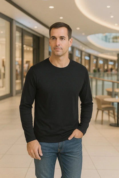 Men’s Premium Lenzing Modal Long Sleeve Tee – Comfort, Style & Lightness